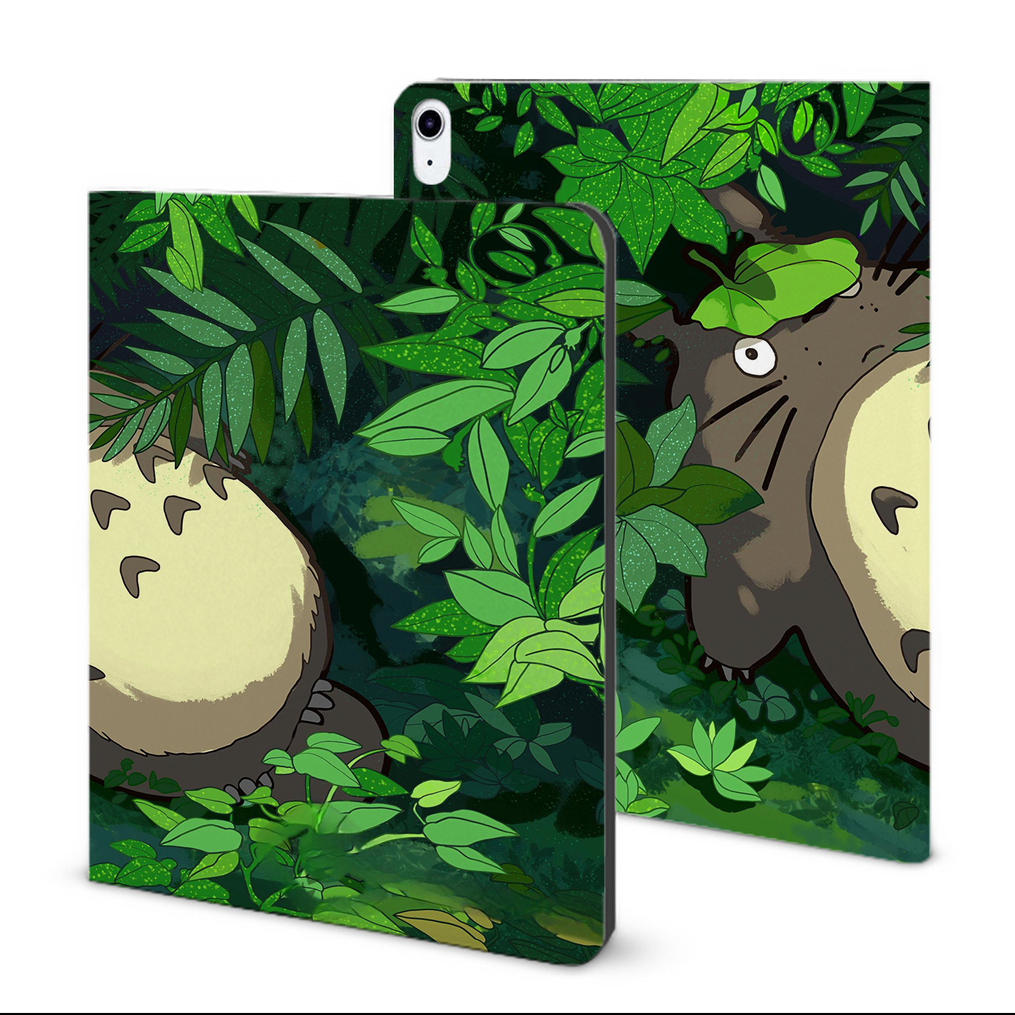 （画像用） となりのトトロ 草壁メイ 草壁サツキ My Neighbor Totoro Satsuki Kusakabe Mei Kusakabe IPad ケース ブック型 PUレザー TPU 耐衝撃 軽量 薄型 ペン収納なし 全面保護 IPad 各モデル対応